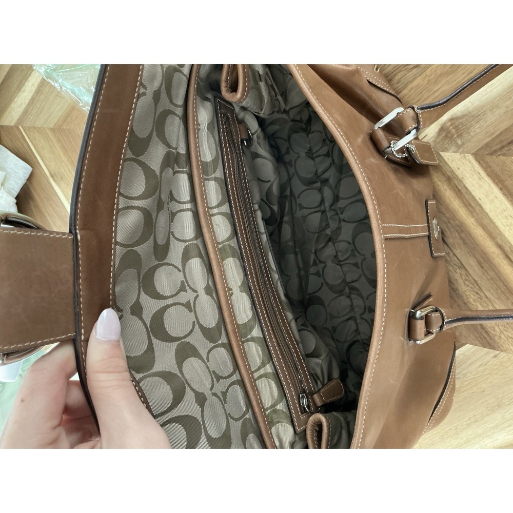 Y2K‎ vintage Hampton soho flap leather satchel shoulder bag - Picture 9 of 11